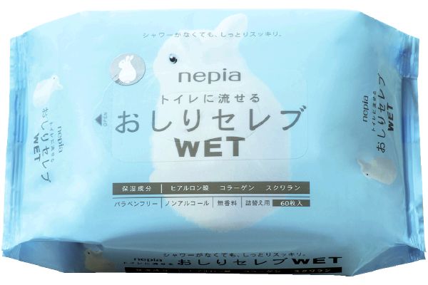 ［ネピア］おしりセレブ　ウエットタイプのトイレットペーパー