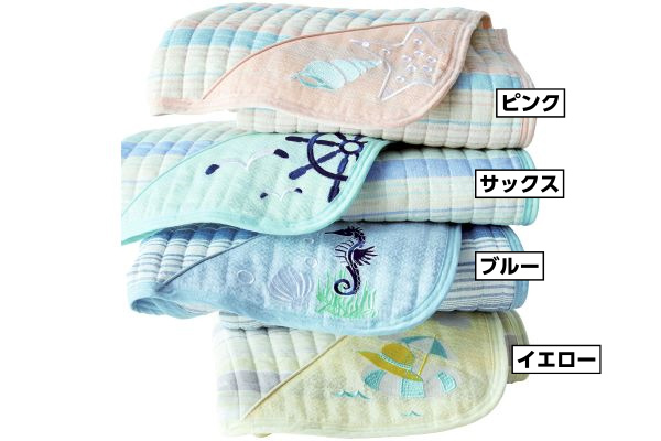 saraco綿しじら刺繍入り敷きパッド　ダブル