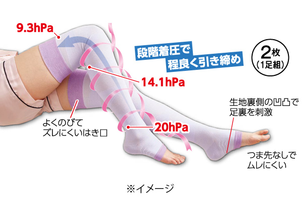 ふくらはぎスッキリ麻混スリムシェイパーロング