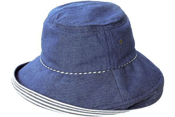 髪型ふんわりＵＶツバ広デニムハット