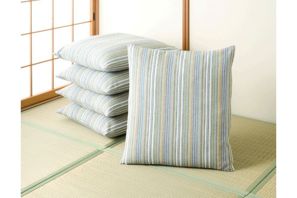 綿座布団カバー　縞模様