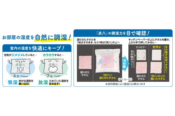 調湿木炭　炭八