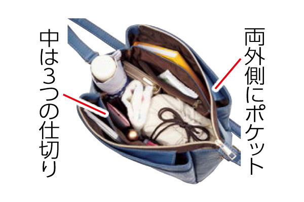 すっきり整頓お出かけショルダーバッグ