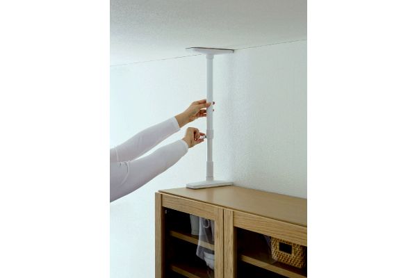 家具転倒防止ポール２本入（マットホワイト）