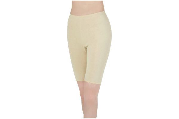 【ネット限定】綿１００％やわらかガーゼ編５分丈パンツ　　ＬＬ　ベージュ