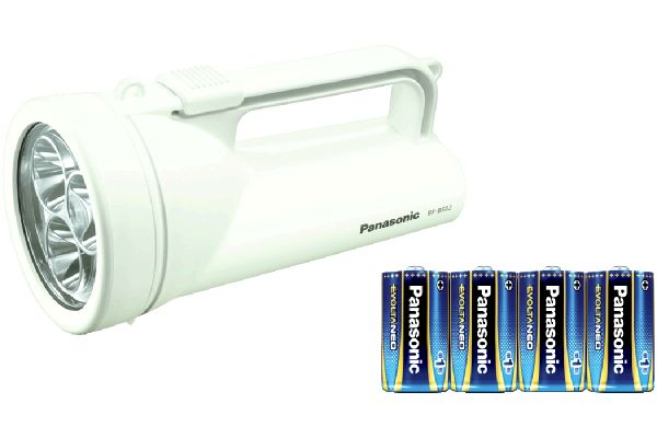 【ネット限定】[パナソニック]乾電池エボルタＮＥＯ付　ワイドパワーＬＥＤ強力ライト　BF-BS02K-W