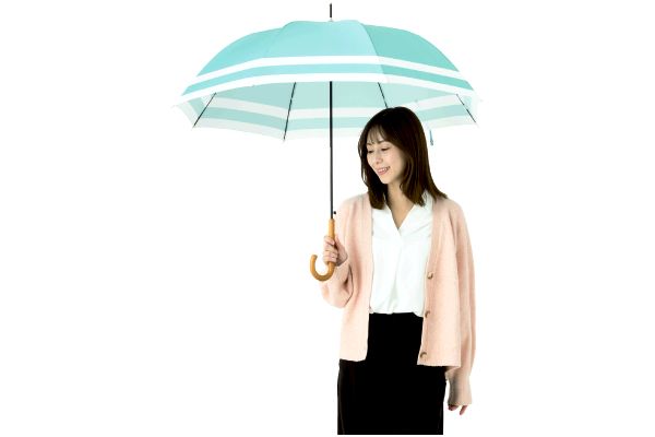 女性用ジャンプ傘　ボーダー