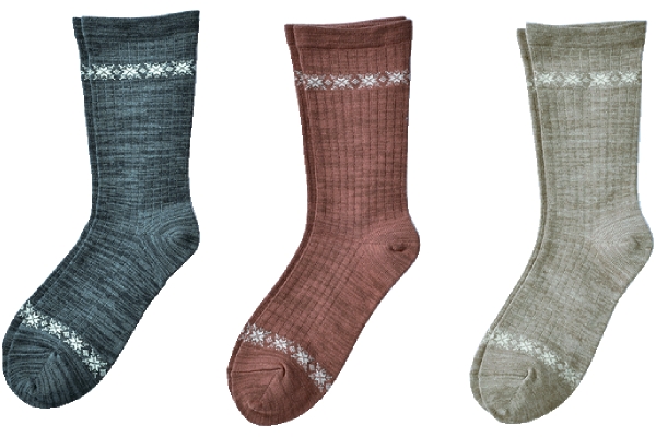 口ゴムゆったり杢調丈長ソックス