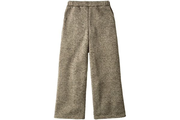 脚長シルエットのふかふか裏起毛ワイドパンツ Ｍブラウン系