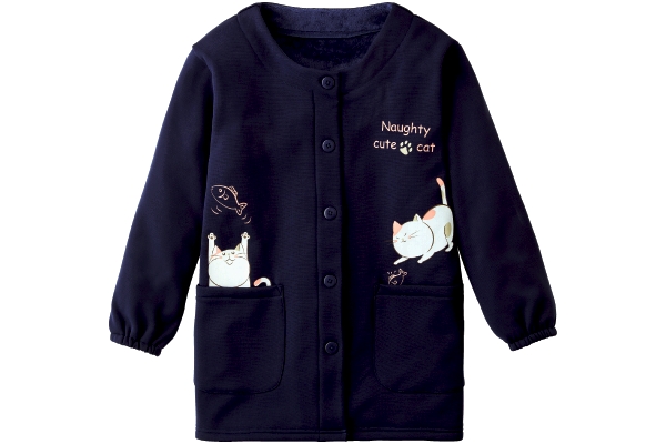 まるで毛布のようなかっぽう着 M〜Lネイビー