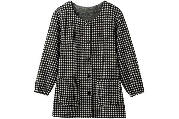 まるで毛布のようなかっぽう着 M〜Lギンガムブラック