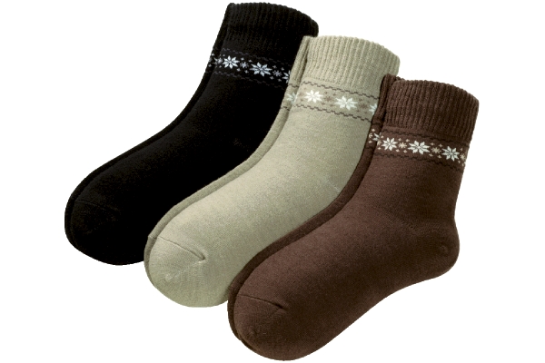 [つま先・かかとあったか]雪柄ソックス