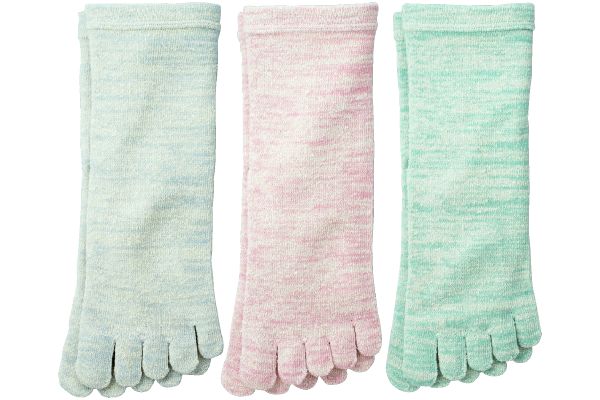 シルクの思いやり　5本指ソックス　3色組　ソフトカラー