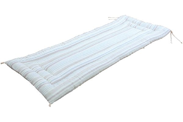 【ネット限定】しじら織ごろ寝長座布団　　ストライプベージュ　