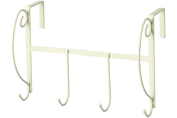 【ネット限定】シンプルドアフック横型４連　（アイボリー）　　