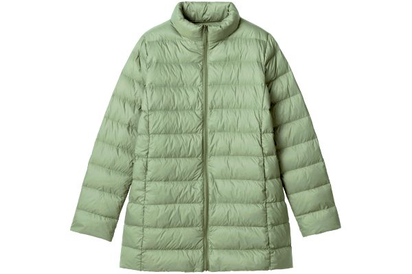 ふわっと軽いセミロングダウンコート Ｍオリーブ