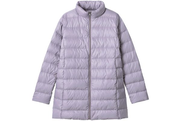 ふわっと軽いセミロングダウンコート Ｍローズグレー