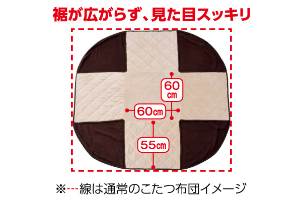 省スペースこたつ用掛け布団　ベージュ