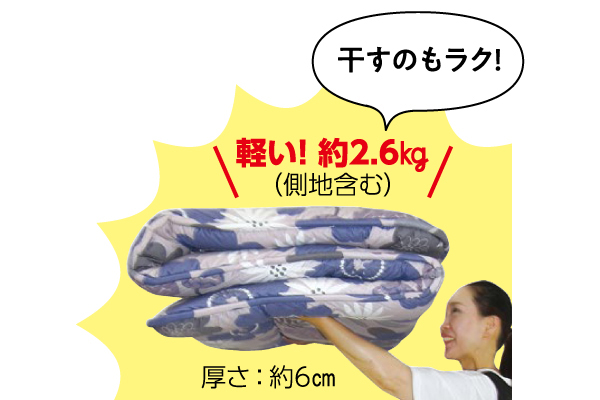 国産固綿入り敷きふとん　ブルー系　ルナ