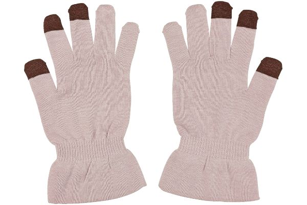 やさしいシルクのおやすみ手袋 ピンク