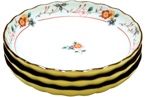 [美濃焼]黄彩花取皿