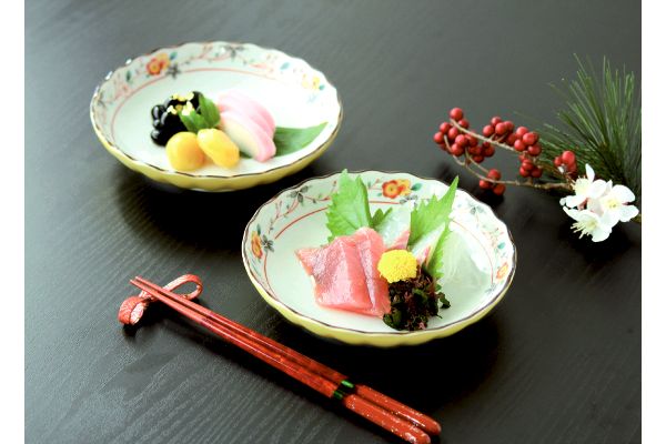 [美濃焼]黄彩花取皿