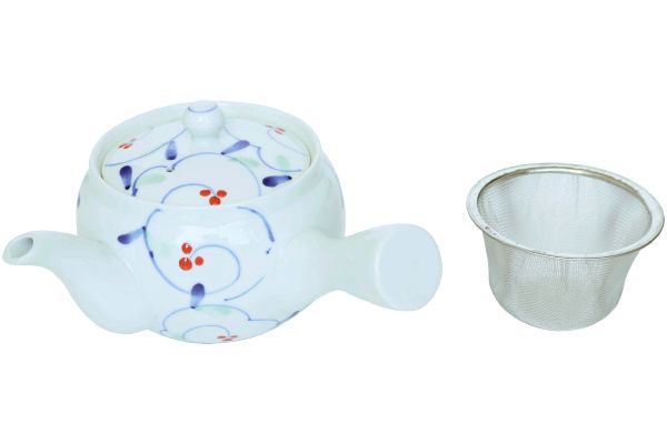 [有田焼]手描き点唐草急須