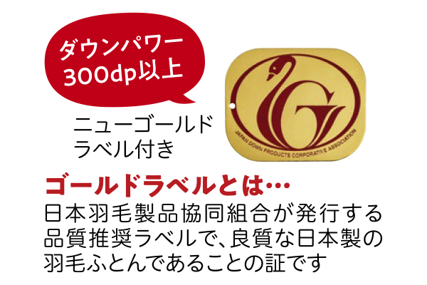 日本製　ホワイトダック７０％羽毛掛けふとん