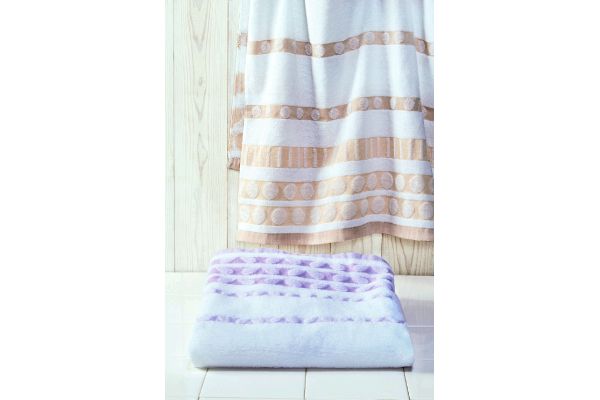 [今治産]徳用バスタオル　毎日づかいの２柄組