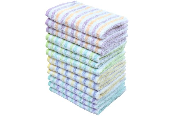 徳用パステルボーダーフェイスタオル