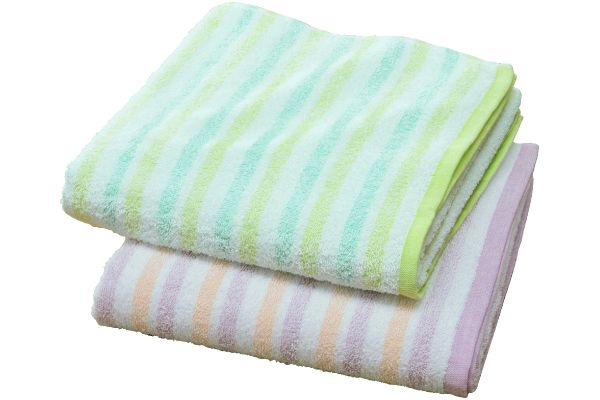 徳用パステルボーダーバスタオル