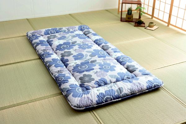 国産固綿入り敷きふとん　ブルー系　ルナ