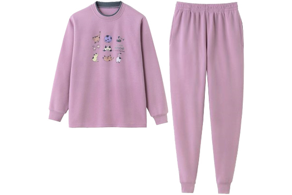 プリント裏起毛ふんわりパジャマ Ｍ〜Ｌローズ