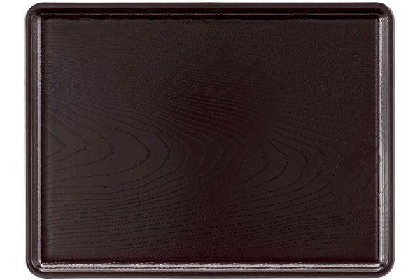 [山中塗]長角木目調36cm盆