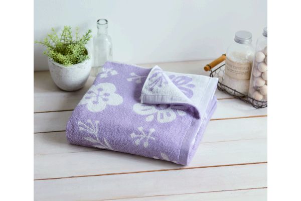 ［今治タオルブランド］バスタオルフラワー ラベンダー
