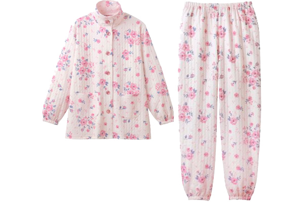 楽らくゆったりキルトパジャマ Ｍピンク系