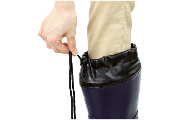 【ネット限定】フード付き軽量レインブーツ　メンズ　　Ｌ　ネイビー