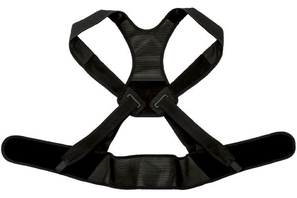 丸まった背中を起こす姿勢のサポーター Ｍ〜Ｌブラック