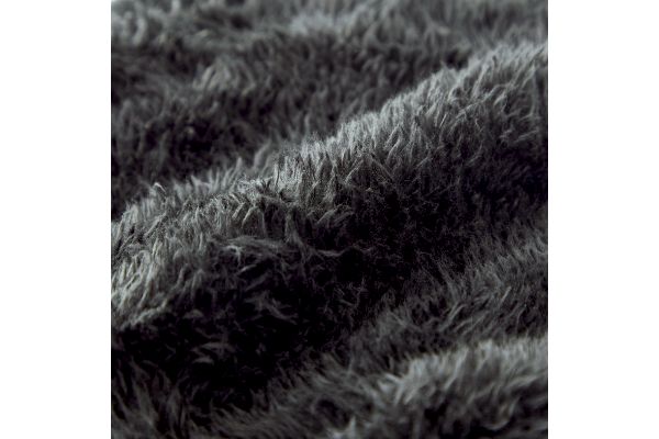 【ネット限定】内側シャギーの暖かツイード調帽子　　ブラック系