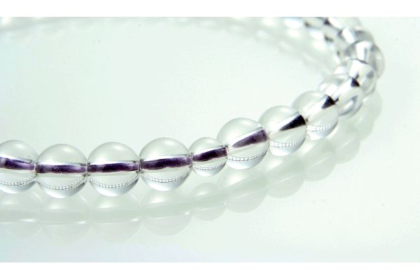 念珠　本水晶共仕立古代紫房