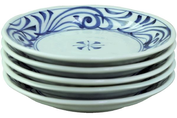 【ネット限定】［美濃焼］古染唐草紋取皿　（５枚組）