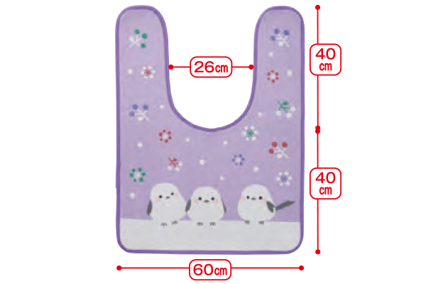 トイレマットシマエナガ （８０×６０）サイドロング