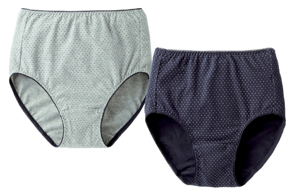 綿１００％深ばきドット柄ショーツ