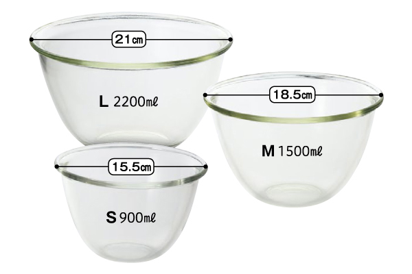 [ハリオ]耐熱ガラス製ボウル3個セット