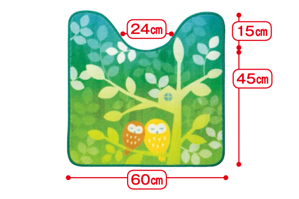 トイレマット　フクロウの森