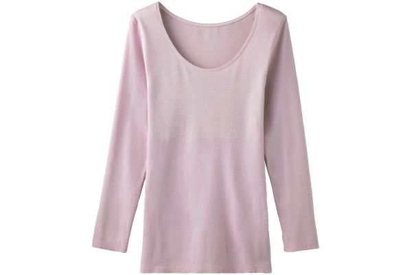 ホットマジック　集中保温　８分袖インナー Ｍミスティピンク