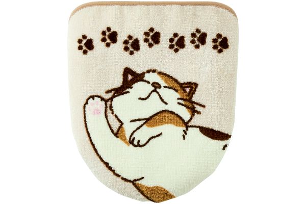 洗浄暖房用フタカバー　ごろりんニャンコ