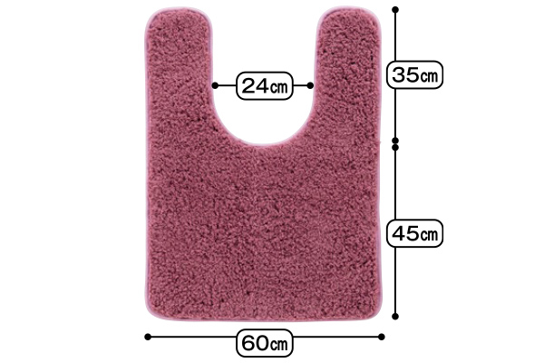 トイレマット（もこもこシャギー　グレイッシュパープル） ６０×８０ｃｍ