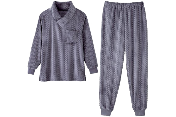 もふ暖フリースパジャマ（メンズ） Ｍチャコール