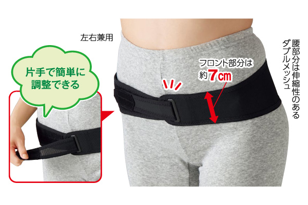 片手で締められる簡単骨盤ベルト Ｍ〜Ｌブラック